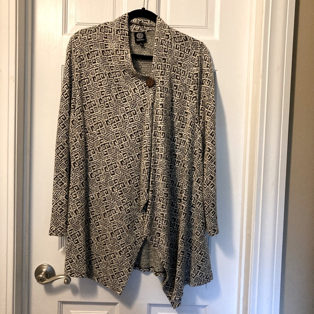 Bobeau One button wrap cardigan size 1X